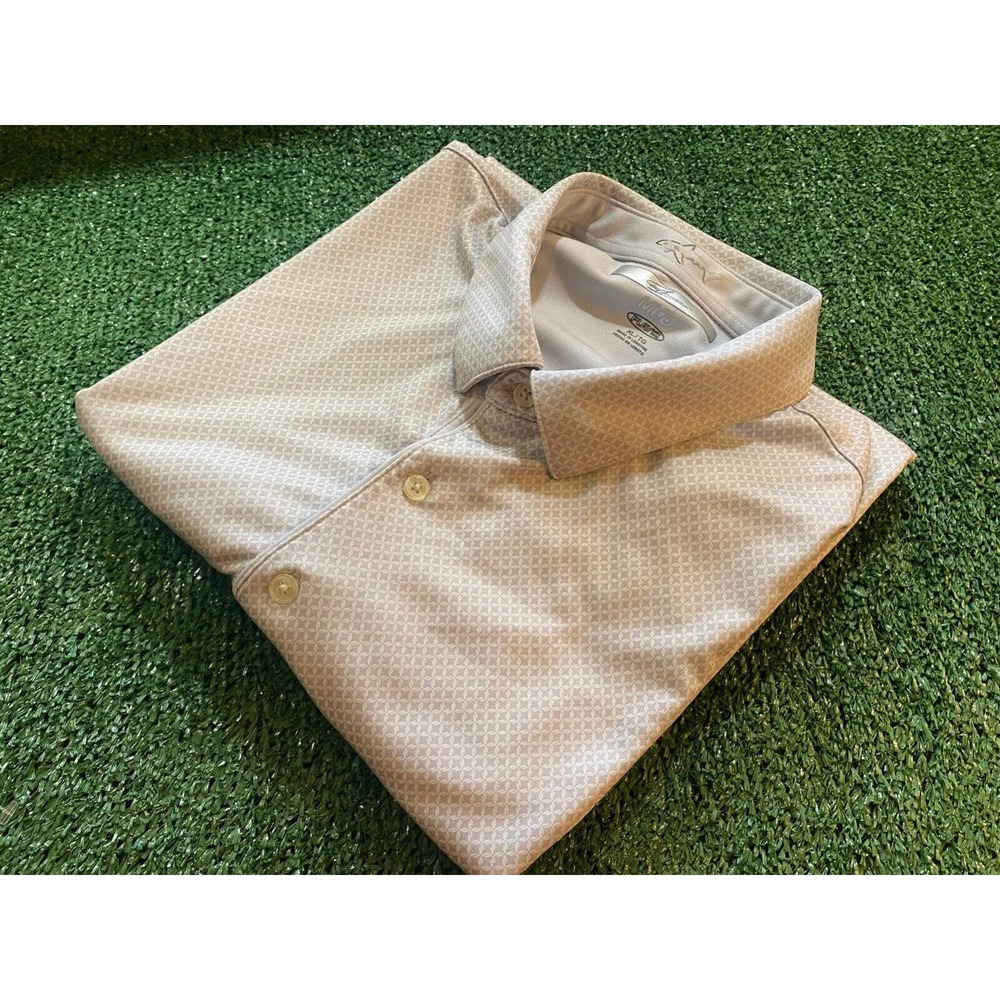 Greg Norman ML75 Men's Performance Golf Shirt Grey Size XL